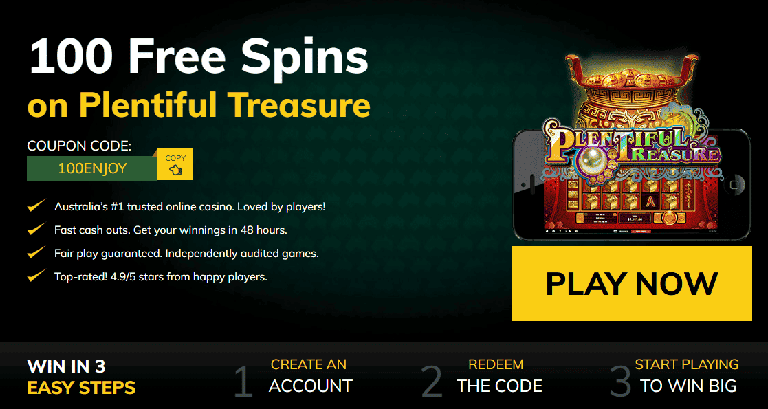 Fair Go Casino 100 free spins no deposit bonus
